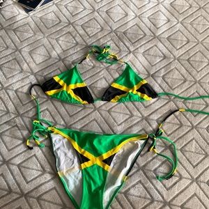Jamaica flag print bathing suit